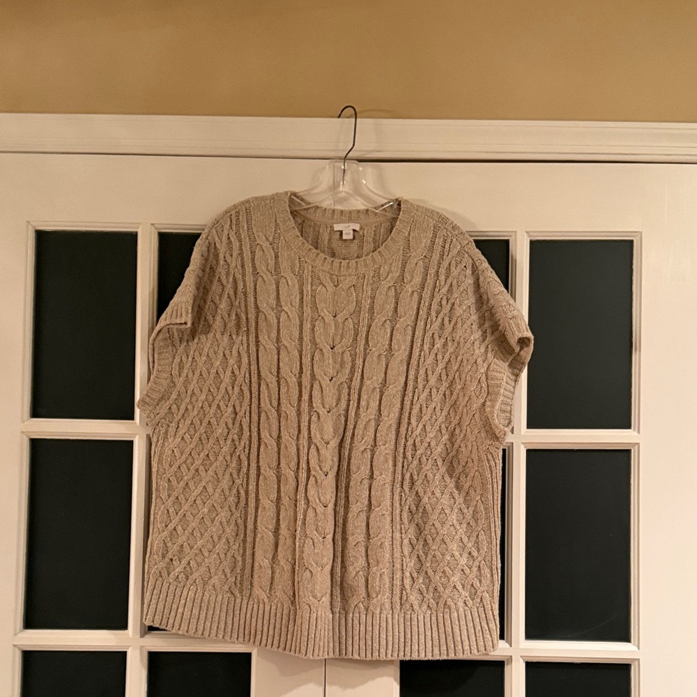 J. Jill Beige Cable Knit Sweater Vest